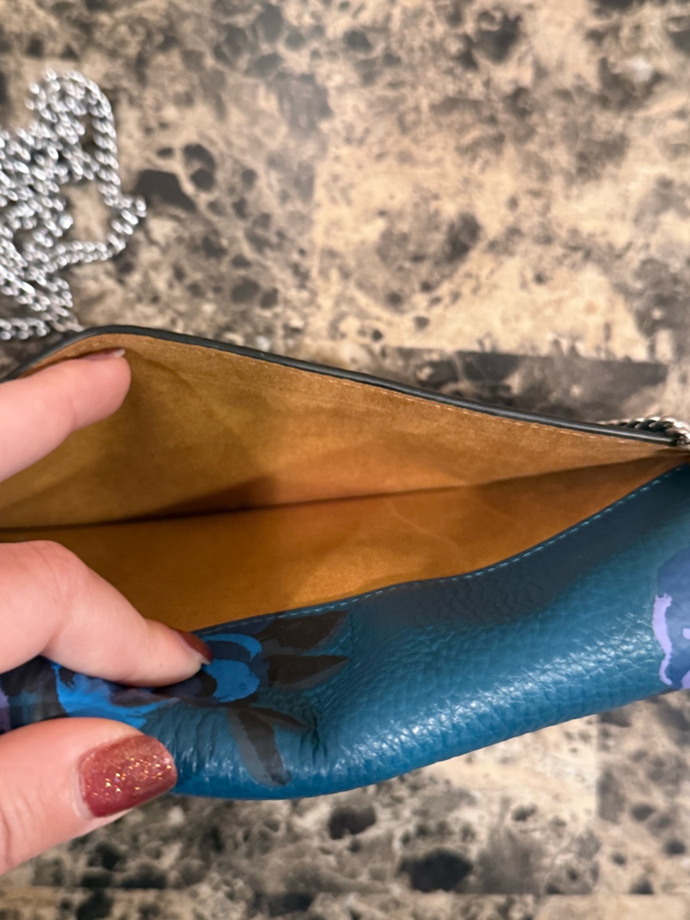 ❌SOLD❌Coach Morgan Crossbody with Jumbo Floral Print Deep Turquoise - Picture 12 of 14